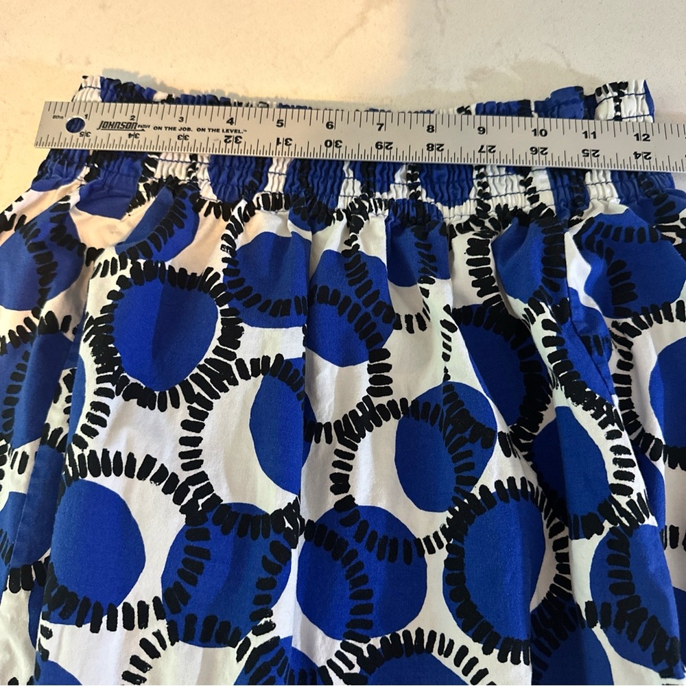 Kate Spade blue black a line midi skirt elastic waist Size 2 Geometric - Picture 9 of 12